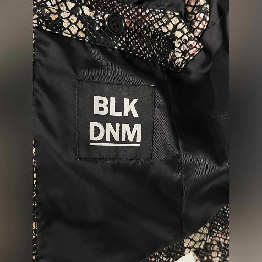 Blk Dnm Snakeskin Python Embossed Leather Biker J… - image 6